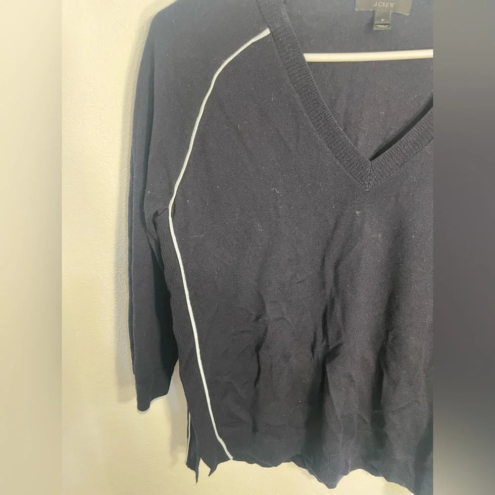 J. Crew Navy V-Neck Sweater, size small